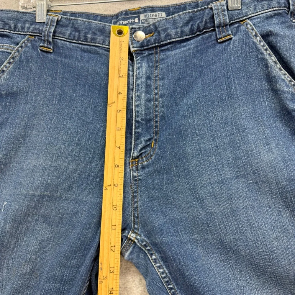Carhartt Jeans Mens 36x28*‎ Blue Denim Pants Rugged Flex Relaxed Utility Cargo